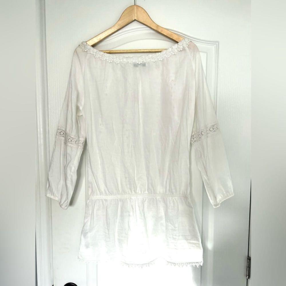 OndadeMar Swimwear dress Cotton Eyelet Tunic white cover up beach - Picture 7 of 9